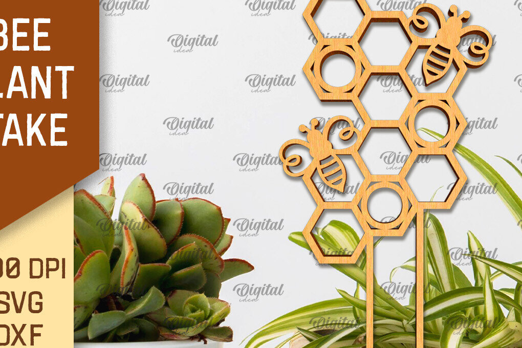 Intra απο ξύλο plywood 3mm-4mm πάχος Bee Plant Stake . Bee Design Δίασταση 30x20 cm INTRAFABR-99934452