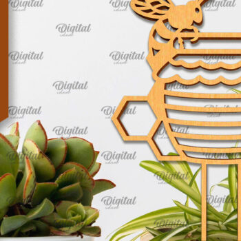 Intra απο ξύλο plywood 3mm-4mm πάχος Bee Plant Stake . Bee Design Δίασταση 30x20 cm INTRAFABR-99934248 - Image 1