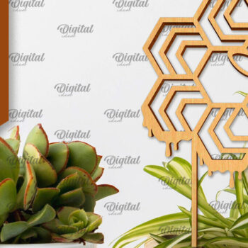 Intra απο ξύλο plywood 3mm-4mm πάχος Bee Plant Stake . Bee Design Δίασταση 30x20 cm INTRAFABR-99934293 - Image 1