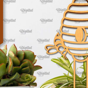 Intra απο ξύλο plywood 3mm-4mm πάχος Bee Plant Stake . Bee Design Δίασταση 30x20 cm INTRAFABR-99934315