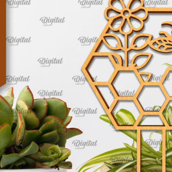 Intra απο ξύλο plywood 3mm-4mm πάχος Bee Plant Stake . Bee Design Δίασταση 30x20 cm INTRAFABR-99934329 - Image 1