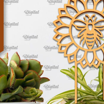 Intra απο ξύλο plywood 3mm-4mm πάχος Bee Plant Stake . Bee Design Δίασταση 30x20 cm INTRAFABR-99934381 - Image 1