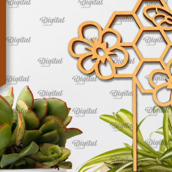Intra απο ξύλο plywood 3mm-4mm πάχος Bee Plant Stake . Bee Design Δίασταση 30x20 cm INTRAFABR-99934179 - Image 1