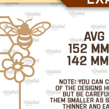 Intra απο ξύλο plywood 3mm-4mm πάχος Bee Plant Stake . Bee Design Δίασταση 30x20 cm INTRAFABR-99934179 - Image 2