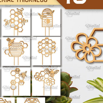 Intra απο ξύλο plywood 3mm-4mm πάχος Δέσμη κοπής με λέιζερ Bee Plant Stakes Δίασταση 30x20 cm INTRAFABR-100043776 - Image 1