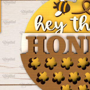 Intra απο ξύλο plywood 3mm-4mm πάχος Στρογγυλή πινακίδα μέλισσας . Σημάδι μέλισσας Δίασταση 30x20 cm INTRAFABR-102831183