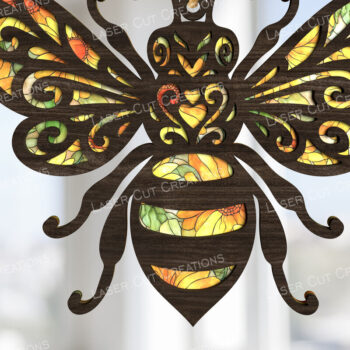 Intra απο ξύλο plywood 3mm-4mm πάχος Bee Suncatcher Δίασταση 30x20 cm INTRAFABR-123180288 - Image 1