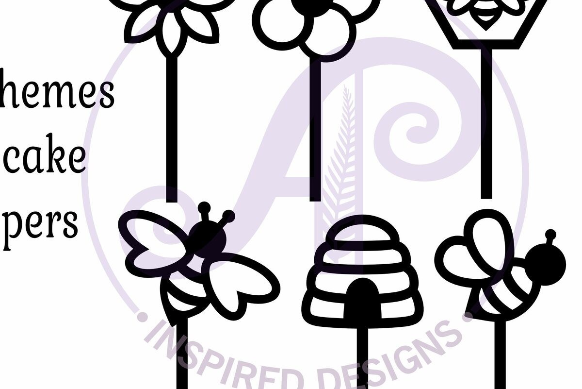 Intra απο ξύλο plywood 3mm-4mm πάχος Μπλούζες Cupcake με θέμα τη μέλισσα, 6 σχέδια Δίασταση 30x20 cm INTRAFABR-93272632 - Image 2