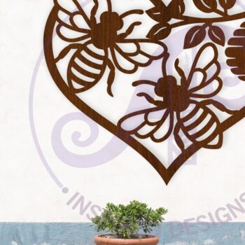 Intra απο ξύλο plywood 3mm-4mm πάχος Επιτοίχια επιγραφή με θέμα τη μέλισσα, . Δίασταση 11x11 cm INTRAFABR-124357514 - Image 1