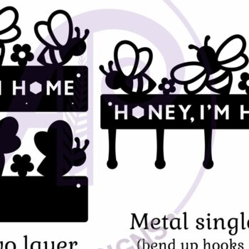 Intra απο ξύλο plywood 3mm-4mm πάχος Μέλι με θέμα τη μέλισσα, είμαι κατόχος κλειδιών στο σπίτι Δίασταση 12x12 cm INTRAFABR-123299222 - Image 3