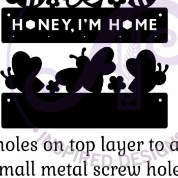 Intra απο ξύλο plywood 3mm-4mm πάχος Μέλι με θέμα τη μέλισσα, είμαι κατόχος κλειδιών στο σπίτι Δίασταση 12x12 cm INTRAFABR-123299222 - Image 4