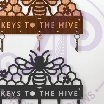 Intra απο ξύλο plywood 3mm-4mm πάχος Μέλι με θέμα τη μέλισσα, κλειδιά για το κλειδί της κυψέλης Δίασταση 12x12 cm INTRAFABR-124954267 - Image 1