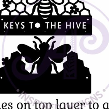 Intra απο ξύλο plywood 3mm-4mm πάχος Μέλι με θέμα τη μέλισσα, κλειδιά για το κλειδί της κυψέλης Δίασταση 12x12 cm INTRAFABR-124954267 - Image 5