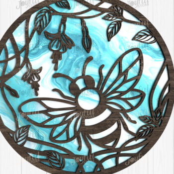 Intra απο ξύλο plywood 3mm-4mm πάχος Bee & Vines Suncatcher Δίασταση 30x20 cm INTRAFABR-124517207 - Image 1