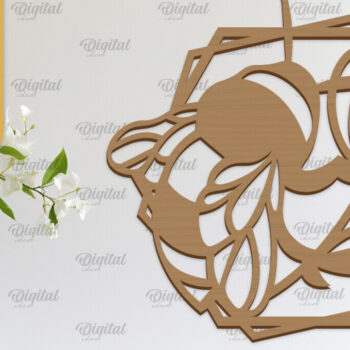 Intra απο ξύλο plywood 3mm-4mm πάχος κοπής με λέιζερ διακόσμηση τοίχου Bee Δίασταση 30x20 cm INTRAFABR-103399540 - Image 4