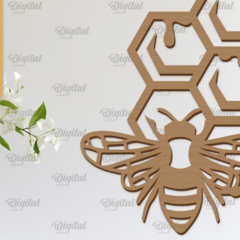 Intra απο ξύλο plywood 3mm-4mm πάχος κοπής με λέιζερ διακόσμηση τοίχου Bee Δίασταση 30x20 cm INTRAFABR-103399540 - Image 6