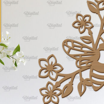 Intra απο ξύλο plywood 3mm-4mm πάχος κοπής με λέιζερ διακόσμηση τοίχου Bee Δίασταση 30x20 cm INTRAFABR-103399540 - Image 8