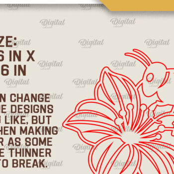 Intra απο ξύλο plywood 3mm-4mm πάχος Διακόσμηση τοίχου μελισσών με λέιζερ. Honey Bee Δίασταση 30x20 cm INTRAFABR-103365898 - Image 2