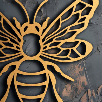 Intra απο ξύλο plywood 3mm-4mm πάχος Bee Wall Decors Cut  Δίασταση 40x40 cm INTRAFABR-100994902 - Image 1