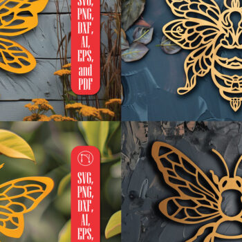 Intra απο ξύλο plywood 3mm-4mm πάχος Bee Wall Decors Cut  Δίασταση 40x40 cm INTRAFABR-101002331 - Image 1
