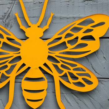 Intra απο ξύλο plywood 3mm-4mm πάχος Bee Wall Decors Cut  Δίασταση 40x40 cm INTRAFABR-101002331 - Image 2
