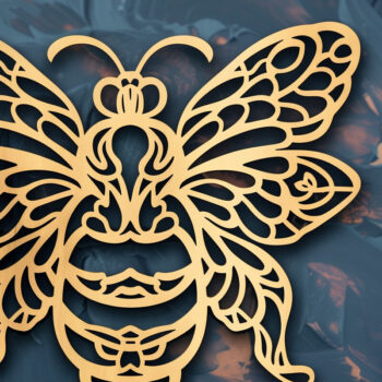 Intra απο ξύλο plywood 3mm-4mm πάχος Bee Wall Decors Cut  Δίασταση 40x40 cm INTRAFABR-101002331 - Image 5