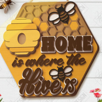 Intra απο ξύλο plywood 3mm-4mm πάχος Bee Welcome Sign Cut  | Επιγραφές τοίχου Δίασταση 30x20 cm INTRAFABR-123423987 - Image 1
