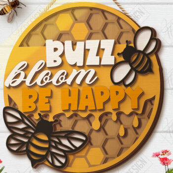 Intra απο ξύλο plywood 3mm-4mm πάχος Bee Welcome Sign Cut  | Επιγραφές τοίχου Δίασταση 30x20 cm INTRAFABR-123423990 - Image 1