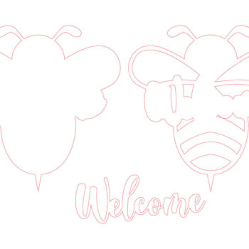 Intra απο ξύλο plywood 3mm-4mm πάχος Bee Welcome Sign Δίασταση 30x20 cm INTRAFABR-123642073 - Image 3