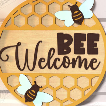 Intra απο ξύλο plywood 3mm-4mm πάχος κοπής με λέιζερ καλωσορίσματος μελισσών | CNC Δίασταση 30x20 cm INTRAFABR-123600519 - Image 7