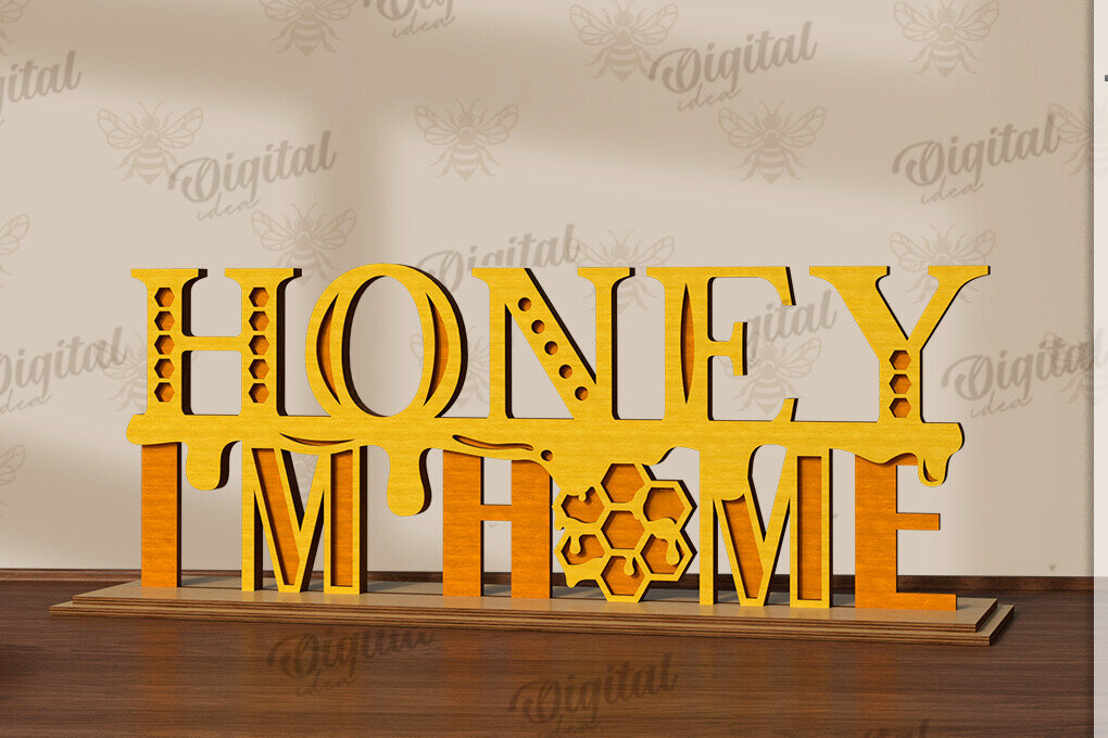 Intra απο ξύλο plywood 3mm-4mm πάχος Bee Word Stand Δίασταση 30x20 cm INTRAFABR-123090198