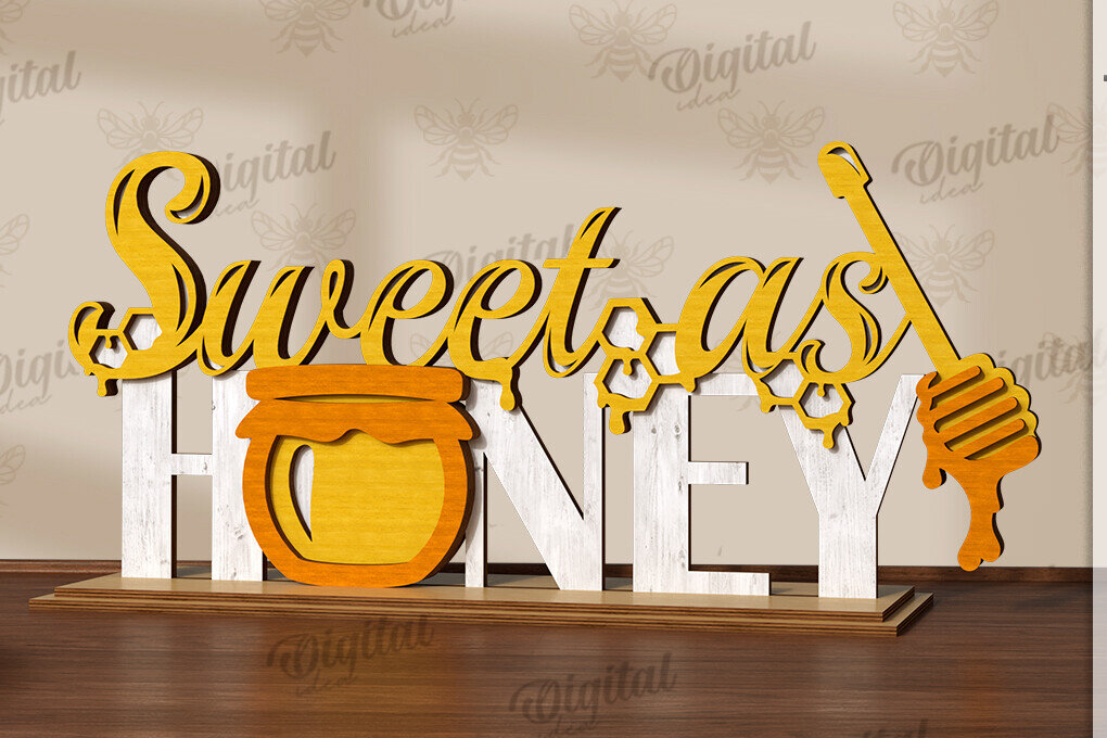 Intra απο ξύλο plywood 3mm-4mm πάχος Bee Word Stand Δίασταση 30x20 cm INTRAFABR-123090225