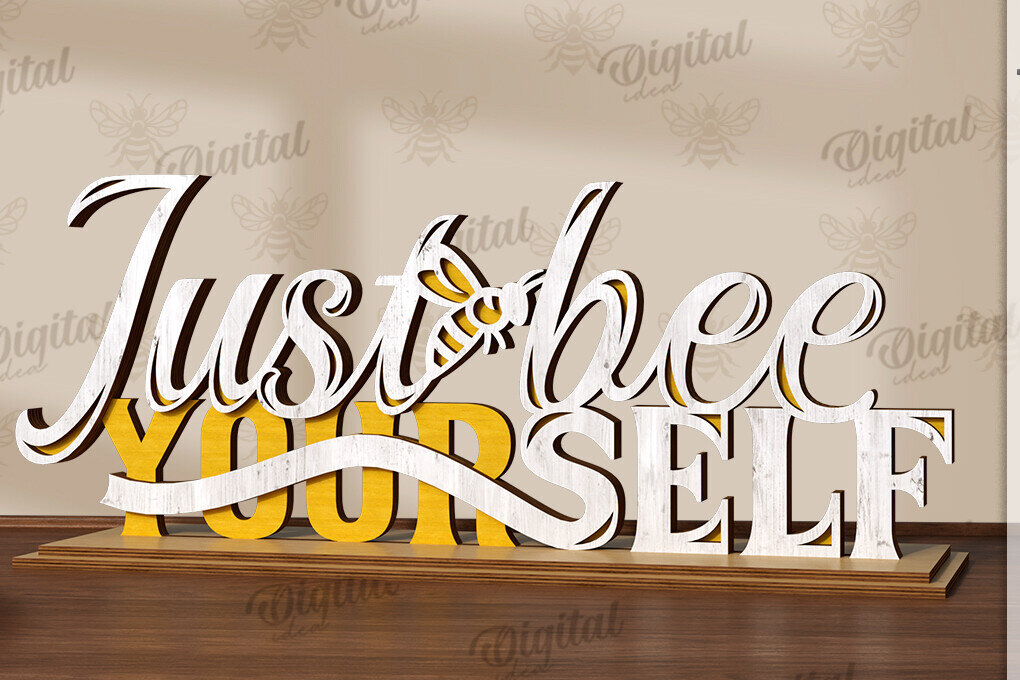 Intra απο ξύλο plywood 3mm-4mm πάχος Bee Word Stand Δίασταση 30x20 cm INTRAFABR-123090245