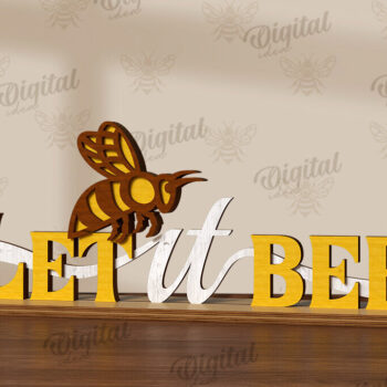 Intra απο ξύλο plywood 3mm-4mm πάχος Bee Word Stands Δέσμη κοπής με λέιζερ Δίασταση 30x20 cm INTRAFABR-122955577 - Image 6