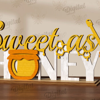 Intra απο ξύλο plywood 3mm-4mm πάχος Bee Word Stands Δέσμη κοπής με λέιζερ Δίασταση 30x20 cm INTRAFABR-122955577 - Image 8