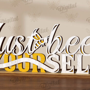 Intra απο ξύλο plywood 3mm-4mm πάχος Bee Word Stands Δέσμη κοπής με λέιζερ Δίασταση 30x20 cm INTRAFABR-122955577 - Image 9