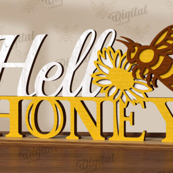 Intra απο ξύλο plywood 3mm-4mm πάχος Bee Word Stands Δέσμη κοπής με λέιζερ Δίασταση 30x20 cm INTRAFABR-122955577 - Image 11