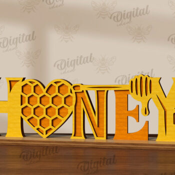 Intra απο ξύλο plywood 3mm-4mm πάχος Bee Word Stands Δέσμη κοπής με λέιζερ Δίασταση 30x20 cm INTRAFABR-122955577 - Image 13