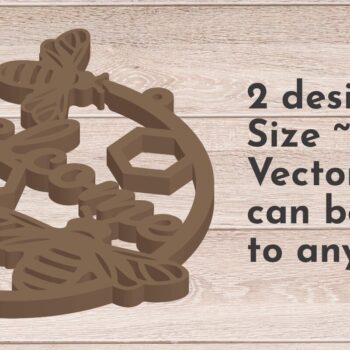 Intra απο ξύλο plywood 3mm-4mm πάχος Στεφάνι μελισσών, Κρεμάστρα πόρτας Sunflowers Δίασταση 30x20 cm INTRAFABR-74547376 - Image 2