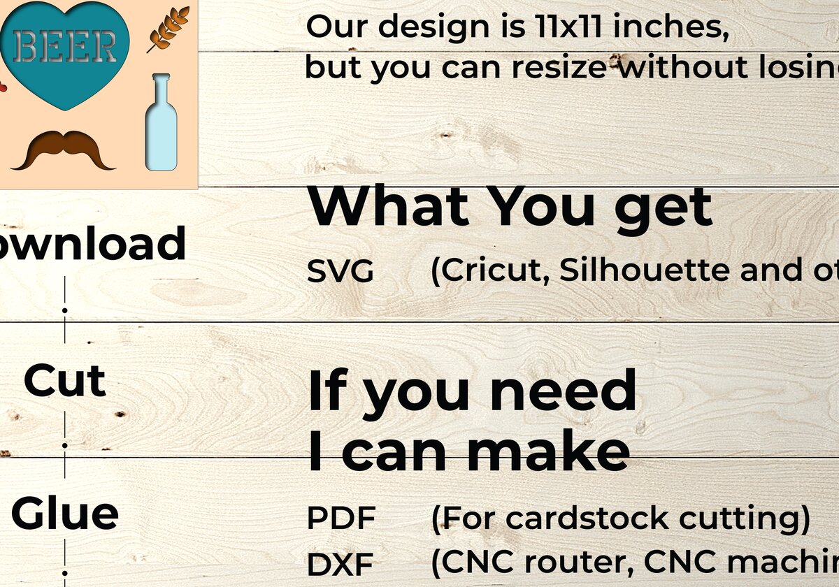 Intra απο ξύλο plywood 3mm-4mm πάχος Beer Gift , Layered Beer Δίασταση 25x25 cm INTRAFABR-76995796