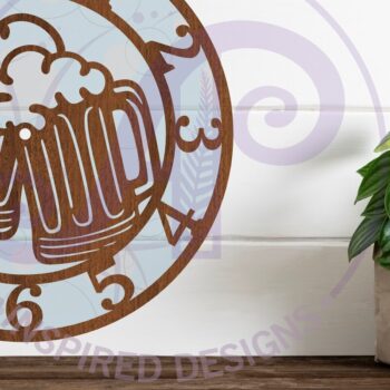 Intra απο ξύλο plywood 3mm-4mm πάχος Beer Wall Clock  Cut , Δίασταση 8x8 cm INTRAFABR-92968638 - Image 1
