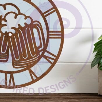 Intra απο ξύλο plywood 3mm-4mm πάχος Beer Wall Clock  Cut , Δίασταση 8x8 cm INTRAFABR-92968638 - Image 2