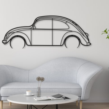 Intra απο ξύλο plywood 3mm-4mm πάχος Beetle Car Silhouette, Car Δίασταση 15x15 cm INTRAFABR-110397720 - Image 1