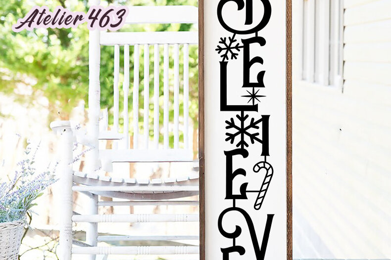 Intra απο ξύλο plywood 3mm-4mm πάχος Believe Porch Sign for Δίασταση 30x20 cm INTRAFABR-48451452 - Image 2