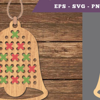 Intra απο ξύλο plywood 3mm-4mm πάχος Bell Cross Stitch Δίασταση 15x15 cm INTRAFABR-106690076 - Image 1