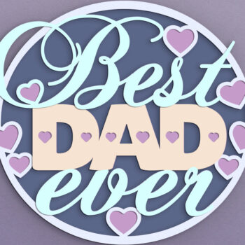 Intra απο ξύλο plywood 3mm-4mm πάχος Το καλύτερο Dad Ever 3D Layered Cake Topper Δίασταση 7x7 cm INTRAFABR-67648258 - Image 1