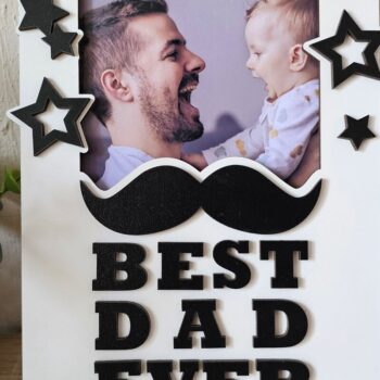 Intra απο ξύλο plywood 3mm-4mm πάχος Το καλύτερο Dad Ever Photo Frame | του πατέρα Δίασταση 4x4 cm INTRAFABR-118834647 - Image 1