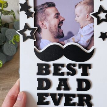 Intra απο ξύλο plywood 3mm-4mm πάχος Το καλύτερο Dad Ever Photo Frame | του πατέρα Δίασταση 4x4 cm INTRAFABR-118834647 - Image 3
