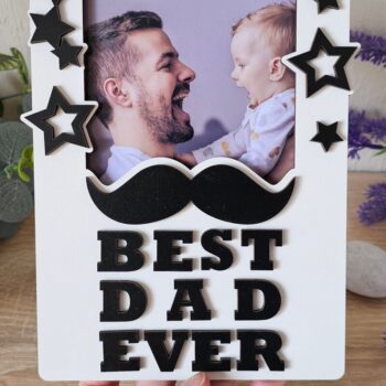 Intra απο ξύλο plywood 3mm-4mm πάχος Το καλύτερο Dad Ever Photo Frame | του πατέρα Δίασταση 4x4 cm INTRAFABR-118834647 - Image 4