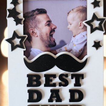 Intra απο ξύλο plywood 3mm-4mm πάχος Το καλύτερο Dad Ever Photo Frame | του πατέρα Δίασταση 4x4 cm INTRAFABR-118834647 - Image 7